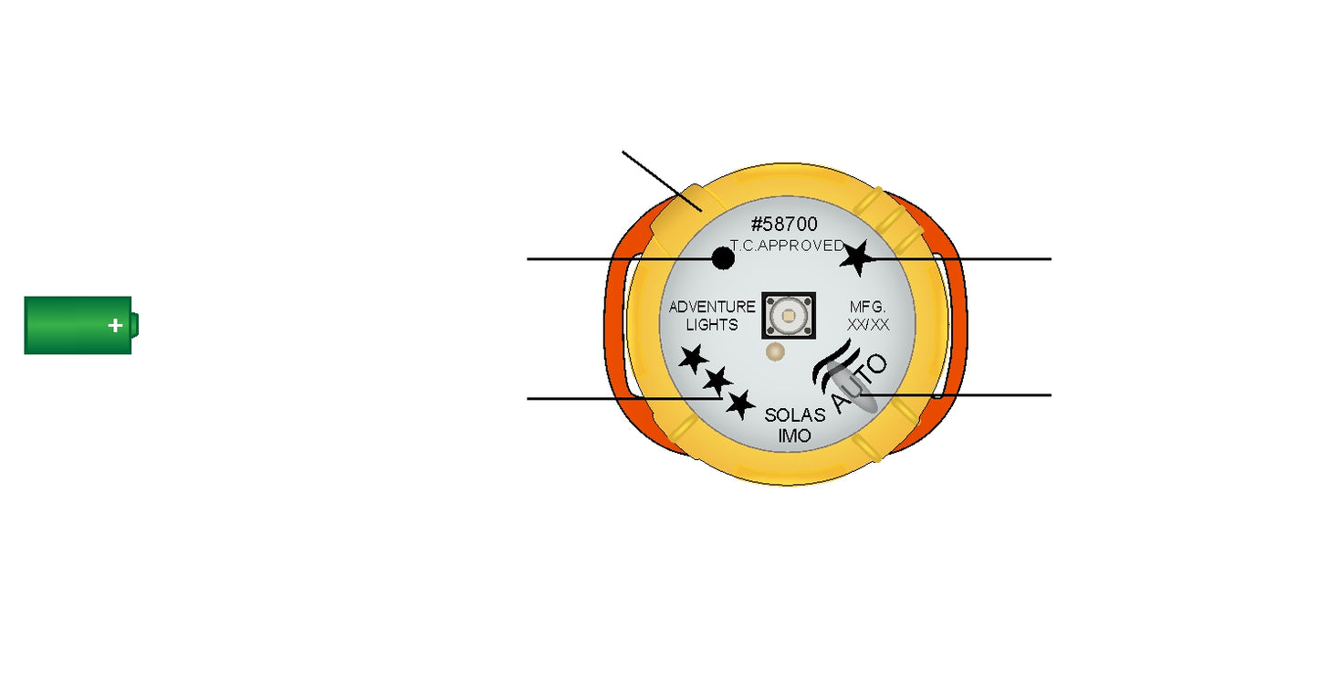 Guardian Trident Survival™ Life Jacket Light - Water Activated with Probe - White Output